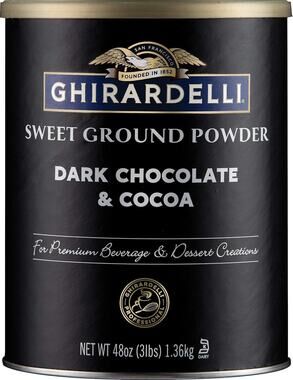 Ghirardelli Dark Chocolate &Cocoa Sweet Ground Powder for Beverages Desserts 3LB